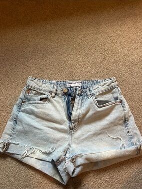Garage Light Wash Distressed Jean Shorts